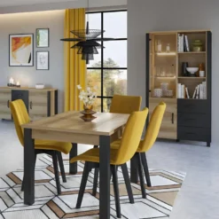 Vitrine Large Design Collection DARWIN. Couleur Chêne Clair Et Noir. 2 Portes, 3 Tiroirs, 3 Niches 8 Vitrine Large Design Collection DARWIN. Couleur Chêne Clair Et Noir. 2 Portes, 3 Tiroirs, 3 Niches -Pas Cher Mobiliora Magasin bibliotheque vitrine et etagere 8927593