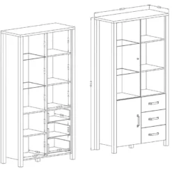 Vitrine Large Design Collection DARWIN. Couleur Chêne Clair Et Noir. 2 Portes, 3 Tiroirs, 3 Niches 9 Vitrine Large Design Collection DARWIN. Couleur Chêne Clair Et Noir. 2 Portes, 3 Tiroirs, 3 Niches -Pas Cher Mobiliora Magasin bibliotheque vitrine et etagere 8927595