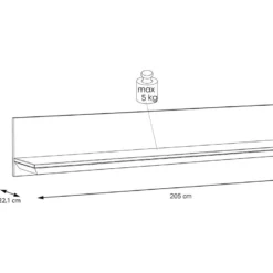 Etagère Murale 205 Cm Décor Chêne Blanchi - ANGELE -Pas Cher Mobiliora Magasin bibliotheque vitrine et etagere 8928011