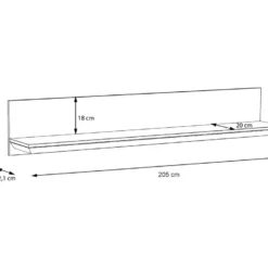 Etagère Murale 205 Cm Décor Chêne Blanchi - ANGELE -Pas Cher Mobiliora Magasin bibliotheque vitrine et etagere 8928013