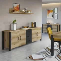 Etagère Design 150cm Collection DARWIN. Coloris Chêne Clair. -Pas Cher Mobiliora Magasin bibliotheque vitrine et etagere 8928671