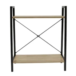 DARA - Etagère 2 Plateaux Métal Et Aspect Bois -Pas Cher Mobiliora Magasin bibliotheque vitrine et etagere 9166007