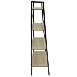 DARA - Etagère 4 Plateaux Métal Et Aspect Bois -Pas Cher Mobiliora Magasin bibliotheque vitrine et etagere 9166019