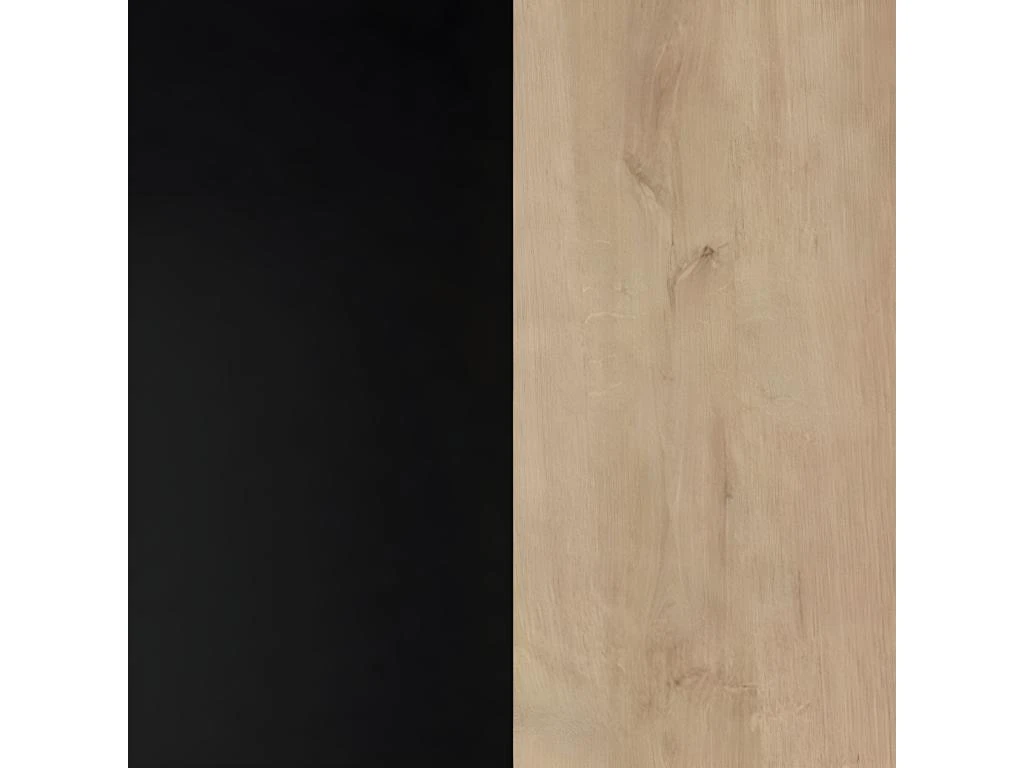Vitrine H194 Cm Décor Noir Et Effet Chêne Avec Poignées Noir - MODE 6 Vitrine H194 Cm Décor Noir Et Effet Chêne Avec Poignées Noir - MODE – Image 4