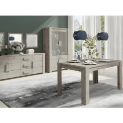 Vitrine 2 Portes 120 Cm Lyon - Chêne -Pas Cher Mobiliora Magasin bibliotheque vitrine et etagere 9171047