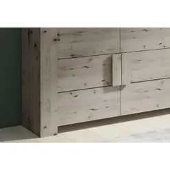 Vitrine 2 Portes 120 Cm Lyon - Chêne -Pas Cher Mobiliora Magasin bibliotheque vitrine et etagere 9171049