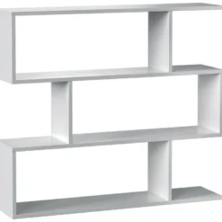 Étagère Bibliothèque Bolonia Couleur Blanche 6 Emplacements, Pour Salle à Manger Ou Bureau