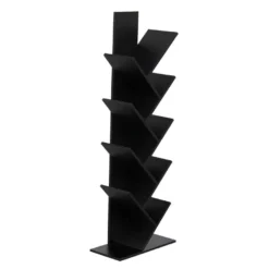 Bibliothèque 8 étagères Inclinées Noire SIMONE - HAPPY GARDEN -Pas Cher Mobiliora Magasin bibliotheque vitrine et etagere 9443435