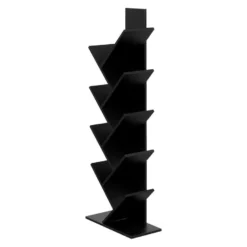 Bibliothèque 8 étagères Inclinées Noire SIMONE - HAPPY GARDEN -Pas Cher Mobiliora Magasin bibliotheque vitrine et etagere 9443437