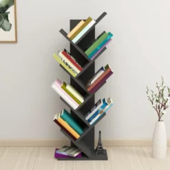 Bibliothèque Tranås à 7 Niveaux 121 X 44 X 22 Cm Anthracite [en.casa]