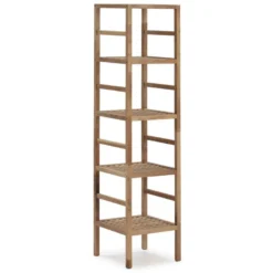 Étagère Alam En Bois De Noyer, 149,5 Cm De Haut Avec 5 Niveaux