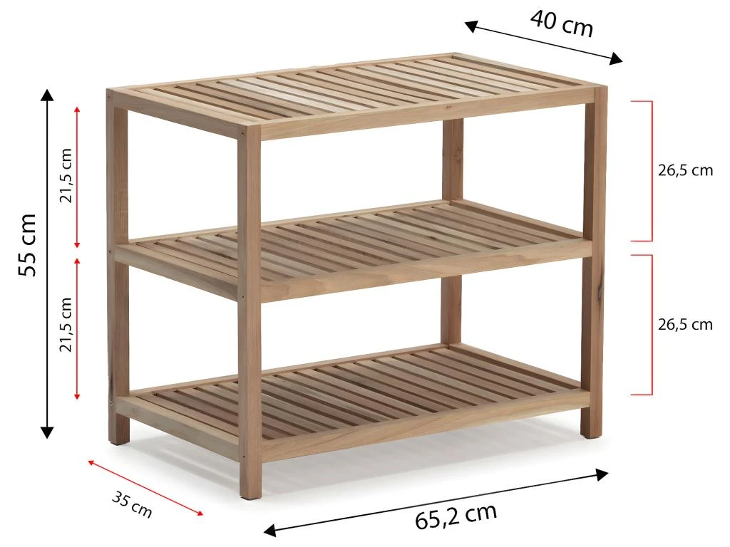 Étagère Basse Devis 3 Étagères, 65,2 X 40 X 55 Cm 6 Étagère Basse Devis 3 Étagères, 65,2 X 40 X 55 Cm – Image 4