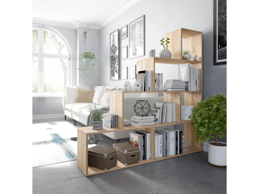 Étagère Bibliothèque Jaén Chêne 6 étagères, Pour Salle à Manger Ou Bureau 3 Étagère Bibliothèque Jaén Chêne 6 étagères, Pour Salle à Manger Ou Bureau