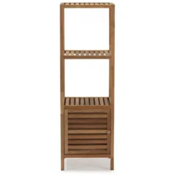 Étagère Pasay En Bois De Noyer, Hauteur 123 Cm Avec 1 Porte -Pas Cher Mobiliora Magasin bibliotheque vitrine et etagere 9447737