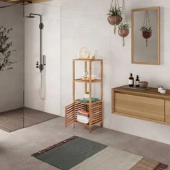 Étagère Pasay En Bois De Noyer, Hauteur 123 Cm Avec 1 Porte -Pas Cher Mobiliora Magasin bibliotheque vitrine et etagere 9447741