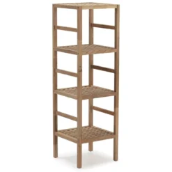 Étagère Alam En Bois De Noyer, Hauteur 117,5 Cm Avec 4 Niveaux