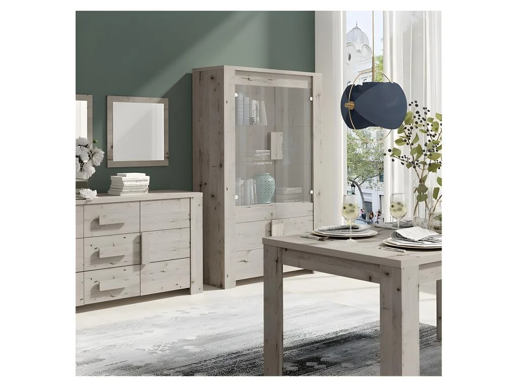 Vitrine, Argentier, Vaisselier AMEK 4 Portes. Meuble Contemporain Idéal Pour Votre Salon Ou Salle à Manger. 5 Vitrine, Argentier, Vaisselier AMEK 4 Portes. Meuble Contemporain Idéal Pour Votre Salon Ou Salle à Manger. – Image 3