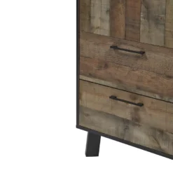 KARMINA - Vitrine 2 Portes Aspect Bois Avec Eclairage Led -Pas Cher Mobiliora Magasin bibliotheque vitrine et etagere 9499611