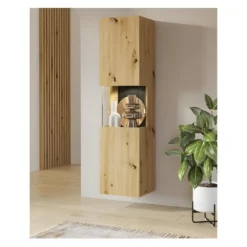 Vitrine 1 Porte Partiellement Vitrée Collection EVA. Couleur Chêne Et Noir. 8 Vitrine 1 Porte Partiellement Vitrée Collection EVA. Couleur Chêne Et Noir. -Pas Cher Mobiliora Magasin bibliotheque vitrine et etagere 9500317