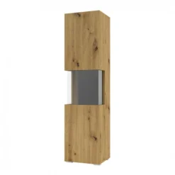 Vitrine 1 Porte Partiellement Vitrée Collection EVA. Couleur Chêne Et Noir. 11 Vitrine 1 Porte Partiellement Vitrée Collection EVA. Couleur Chêne Et Noir. -Pas Cher Mobiliora Magasin bibliotheque vitrine et etagere 9500323