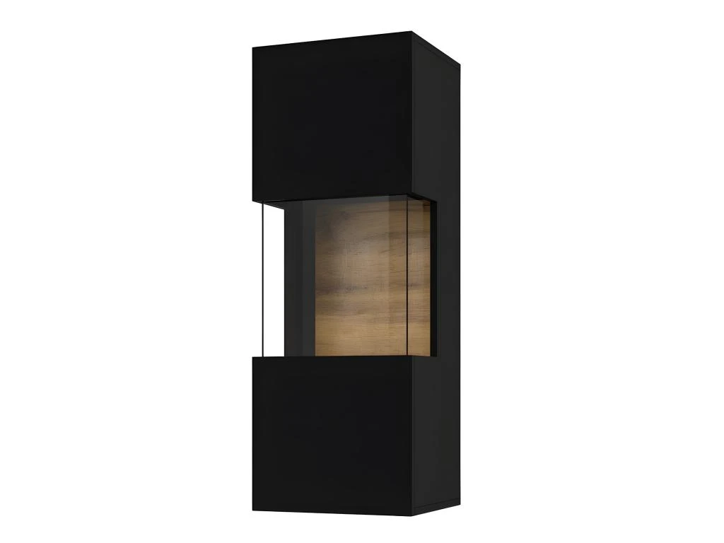 Petite Vitrine Suspendue 1 Porte Partiellement Vitrée Collection EVA. Couleur Noir Et Chêne. 4 Petite Vitrine Suspendue 1 Porte Partiellement Vitrée Collection EVA. Couleur Noir Et Chêne. – Image 2