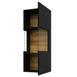 Petite Vitrine Suspendue 1 Porte Partiellement Vitrée Collection EVA. Couleur Noir Et Chêne. 11 Petite Vitrine Suspendue 1 Porte Partiellement Vitrée Collection EVA. Couleur Noir Et Chêne. -Pas Cher Mobiliora Magasin bibliotheque vitrine et etagere 9500509