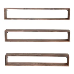 Lot De 3 étagères Murales Næstved 100 X 14 X 18 Cm Pin Lasuré [en.casa] -Pas Cher Mobiliora Magasin bibliotheque vitrine et etagere 9500969