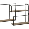 Étagère Murale En Bois Et Métal Noir 86 X 53 Cm -Pas Cher Mobiliora Magasin bibliotheque vitrine et etagere 9501157