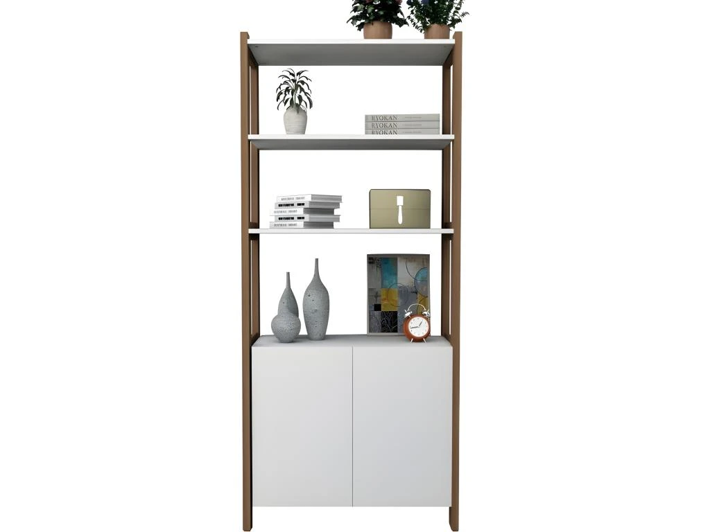 Armoire 2 Portes Châtaignier Et Blanc 3 Armoire 2 Portes Châtaignier Et Blanc