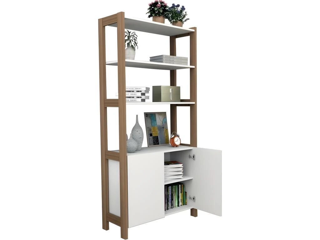 Armoire 2 Portes Châtaignier Et Blanc 4 Armoire 2 Portes Châtaignier Et Blanc – Image 2