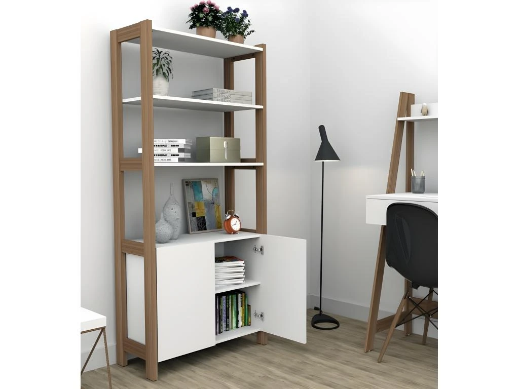 Armoire 2 Portes Châtaignier Et Blanc 5 Armoire 2 Portes Châtaignier Et Blanc – Image 3