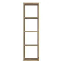 Etagère Colonne 4 Casiers Décor Bois Rustique Texturé - CLASSICO -Pas Cher Mobiliora Magasin bibliotheque vitrine et etagere 9874805