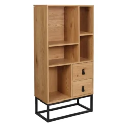 ABRIL - Bibliothèque Aspect Bois Et Pieds Métal