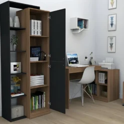 Armoire Et Rayonnage Châtaignier Noir 9 Niches -Pas Cher Mobiliora Magasin bibliotheque vitrine et etagere 9876353