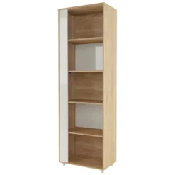 Rayonnage Hauteur 188 Cm Chêne Et Ecru 5 Niches 8 Rayonnage Hauteur 188 Cm Chêne Et Ecru 5 Niches -Pas Cher Mobiliora Magasin bibliotheque vitrine et etagere 9877167