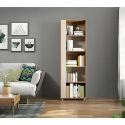 Rayonnage Hauteur 188 Cm Chêne Et Ecru 5 Niches 9 Rayonnage Hauteur 188 Cm Chêne Et Ecru 5 Niches -Pas Cher Mobiliora Magasin bibliotheque vitrine et etagere 9877169