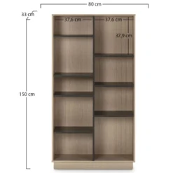 Étagère Bibliothèque Vigo 150x80cm , étagère Pour Bureau, Couleur Chêne Et Gris 9 Étagère Bibliothèque Vigo 150x80cm , étagère Pour Bureau, Couleur Chêne Et Gris -Pas Cher Mobiliora Magasin bibliotheque vitrine et etagere 9877213