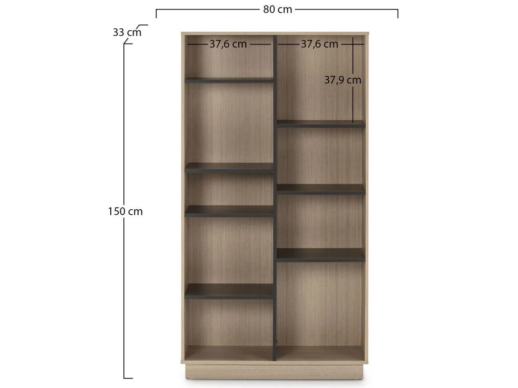 Étagère Bibliothèque Vigo 150x80cm , étagère Pour Bureau, Couleur Chêne Et Gris 5 Étagère Bibliothèque Vigo 150x80cm , étagère Pour Bureau, Couleur Chêne Et Gris – Image 3
