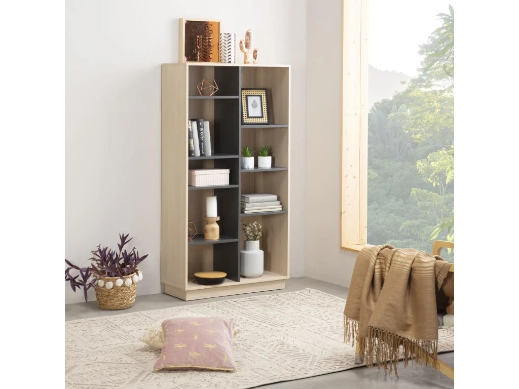 Étagère Bibliothèque Vigo 150x80cm , étagère Pour Bureau, Couleur Chêne Et Gris 6 Étagère Bibliothèque Vigo 150x80cm , étagère Pour Bureau, Couleur Chêne Et Gris – Image 4