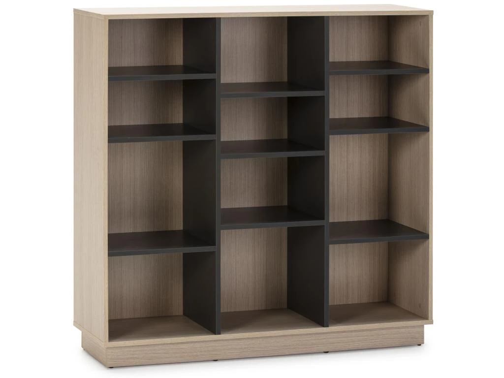 Étagère Bibliothèque Vigo 110x110 Cm , étagère Pour Bureau, Couleur Chêne Et Gris 3 Étagère Bibliothèque Vigo 110x110 Cm , étagère Pour Bureau, Couleur Chêne Et Gris