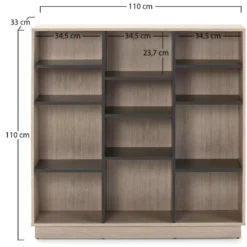 Étagère Bibliothèque Vigo 110x110 Cm , étagère Pour Bureau, Couleur Chêne Et Gris 9 Étagère Bibliothèque Vigo 110x110 Cm , étagère Pour Bureau, Couleur Chêne Et Gris -Pas Cher Mobiliora Magasin bibliotheque vitrine et etagere 9885189