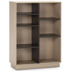 Étagère Bibliothèque Vigo 110x80 Cm , étagère Pour Bureau, Couleur Chêne Et Gris
