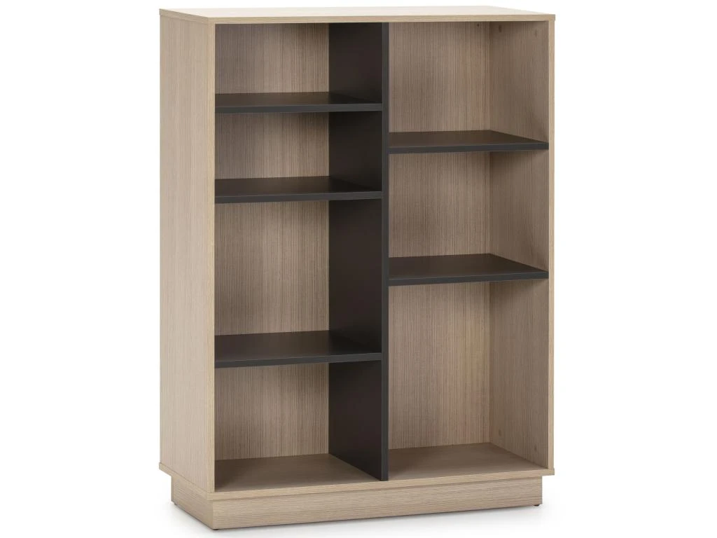 Étagère Bibliothèque Vigo 110x80 Cm , étagère Pour Bureau, Couleur Chêne Et Gris 3 Étagère Bibliothèque Vigo 110x80 Cm , étagère Pour Bureau, Couleur Chêne Et Gris