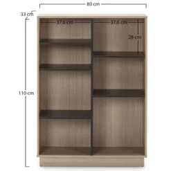 Étagère Bibliothèque Vigo 110x80 Cm , étagère Pour Bureau, Couleur Chêne Et Gris 9 Étagère Bibliothèque Vigo 110x80 Cm , étagère Pour Bureau, Couleur Chêne Et Gris -Pas Cher Mobiliora Magasin bibliotheque vitrine et etagere 9885631