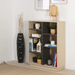 Étagère Bibliothèque Vigo 110x80 Cm , étagère Pour Bureau, Couleur Chêne Et Gris 10 Étagère Bibliothèque Vigo 110x80 Cm , étagère Pour Bureau, Couleur Chêne Et Gris -Pas Cher Mobiliora Magasin bibliotheque vitrine et etagere 9885633