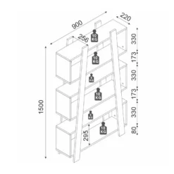 Bibliothèque Avec 3 Niches - Blanc - ESIRI -Pas Cher Mobiliora Magasin bibliotheque 14105107
