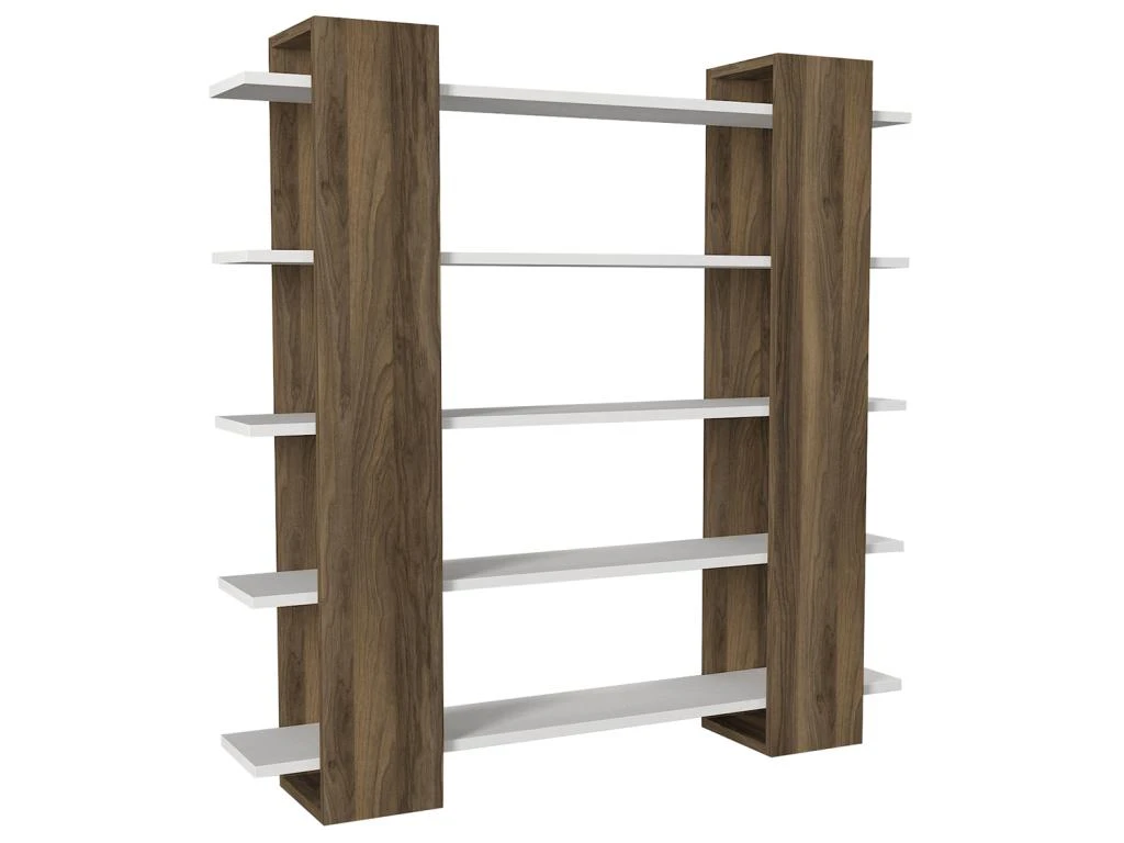 Bibliothèque Avec 5 étagères - Naturel Et Blanc - ZORYN 8 Bibliothèque Avec 5 étagères - Naturel Et Blanc - ZORYN – Image 6