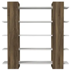 Bibliothèque Avec 5 étagères - Naturel Et Blanc - ZORYN 15 Bibliothèque Avec 5 étagères - Naturel Et Blanc - ZORYN -Pas Cher Mobiliora Magasin bibliotheque 14177681