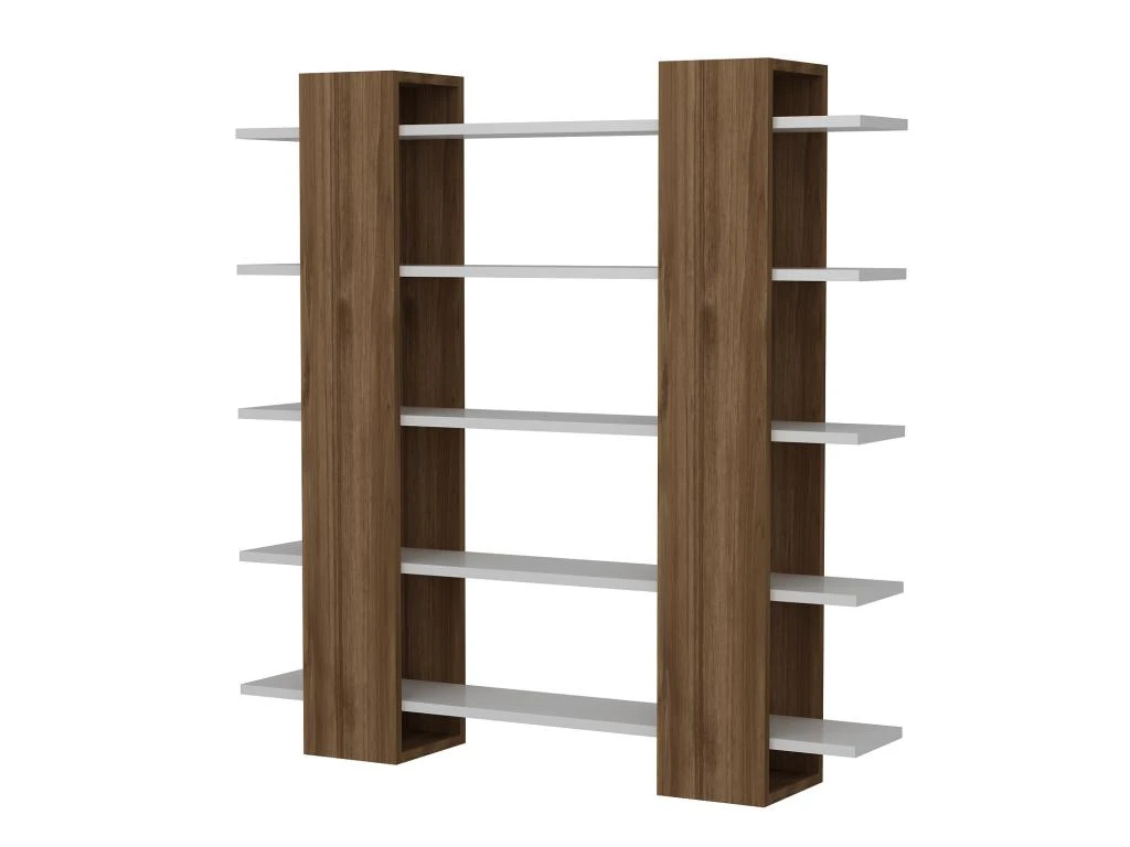 Bibliothèque Avec 5 étagères - Naturel Et Blanc - ZORYN 9 Bibliothèque Avec 5 étagères - Naturel Et Blanc - ZORYN – Image 7