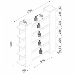 Bibliothèque Avec 5 étagères - Naturel Et Blanc - ZORYN 19 Bibliothèque Avec 5 étagères - Naturel Et Blanc - ZORYN -Pas Cher Mobiliora Magasin bibliotheque 14177883
